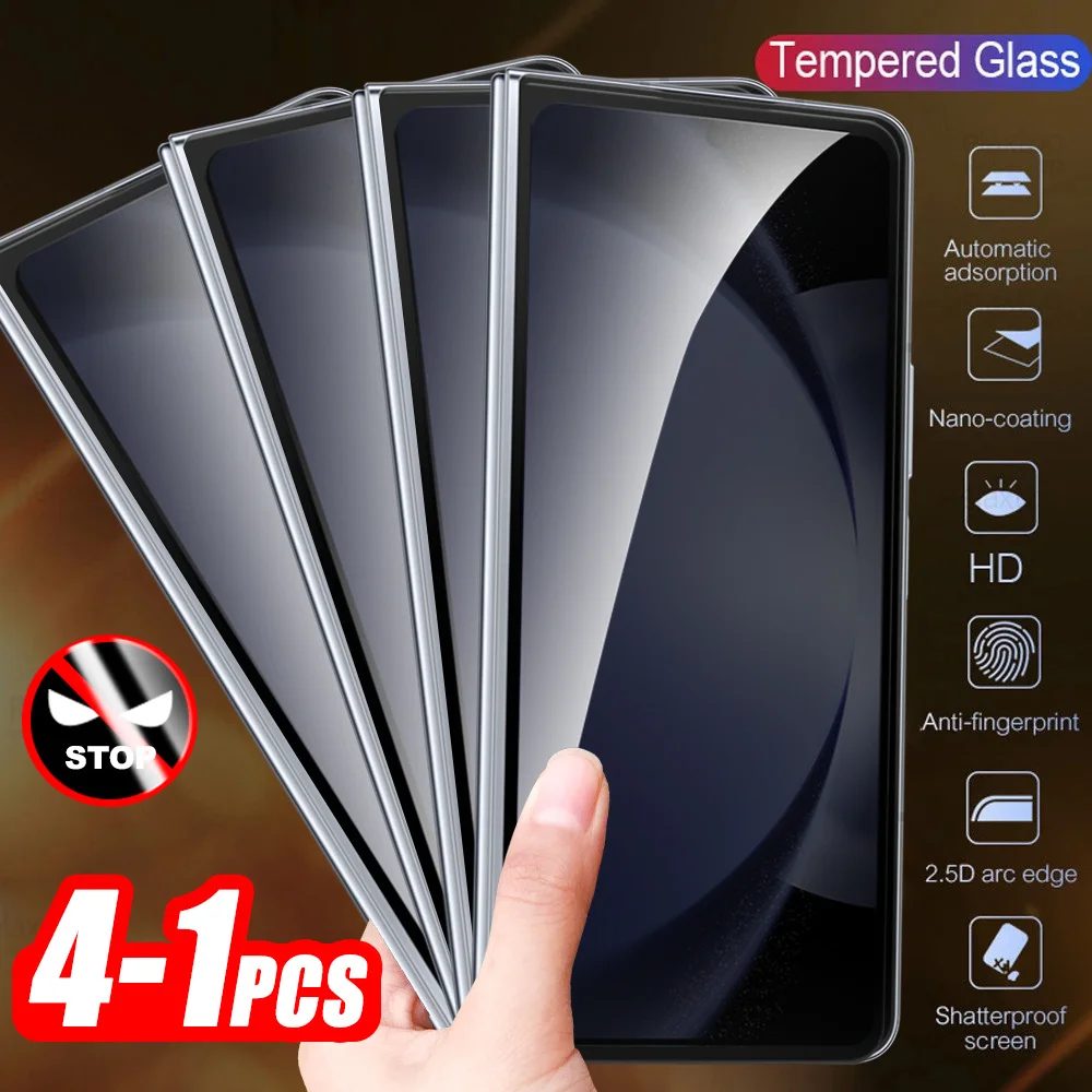 4-1PCS Tempered Glass Case For Samsung Galaxy Z Fold 6 Privacy Screen Protector Protective Film Samung Z Fold6 ZFold 6 5G Glass