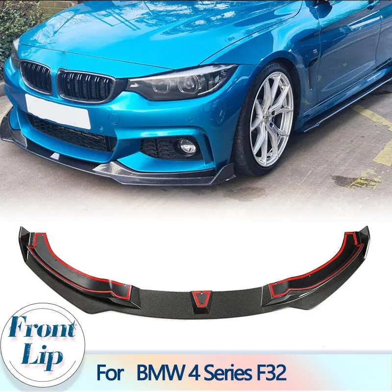 Carbon Fiber Car Front Bumper Lip Spoiler Splitter for BMW 4-Series F32 F33 F36 435i 440i M-Sport 14-19 Front Lip Chin Protector