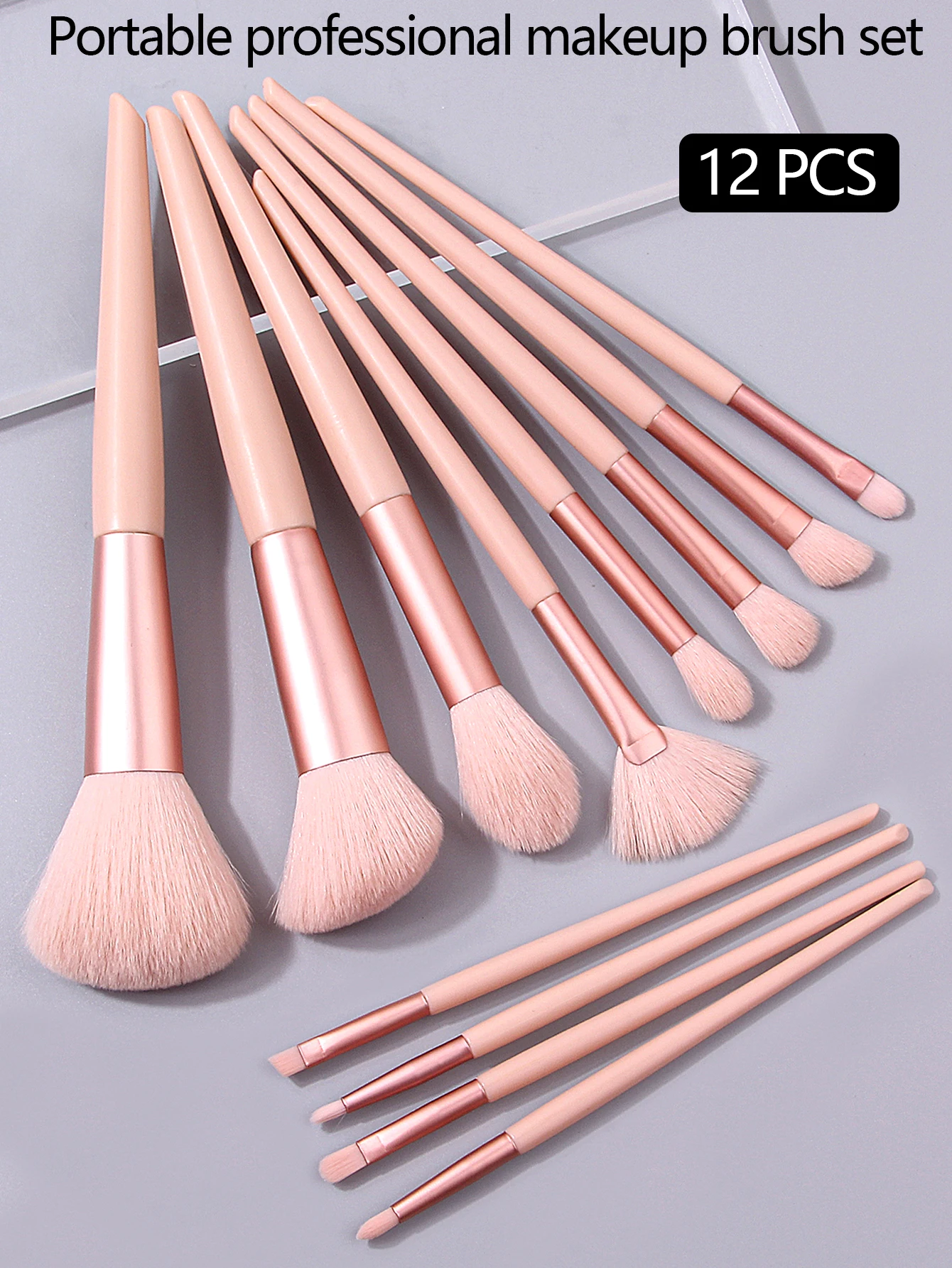 12Pcs Pink Makeup Brush Set Make Up Concealer Blush Powder Brushes Eye Shadow Highlighter Foundation Brush Cosmetic Beauty Tools