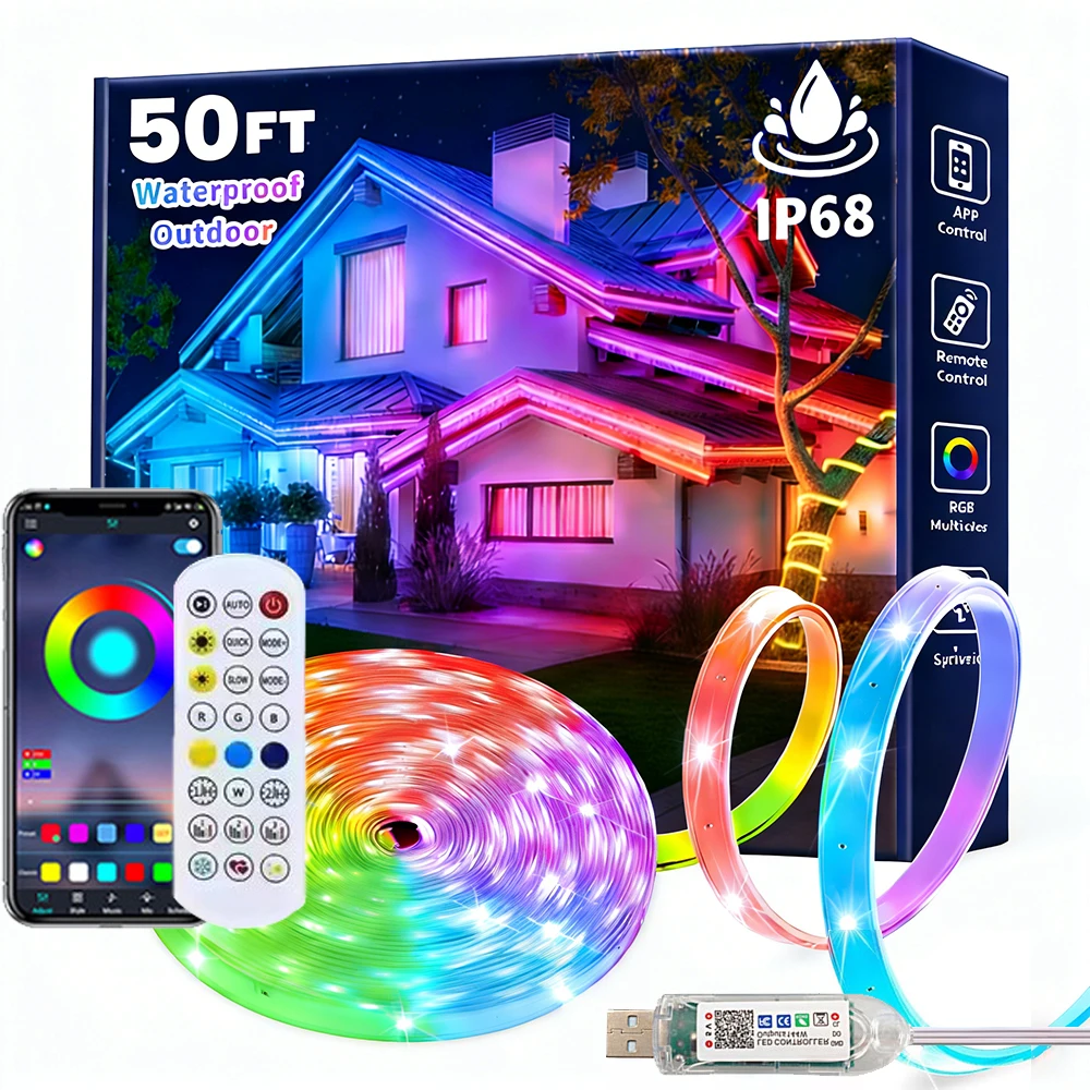 Outdoor Waterproof Led Strip Lights 5V RGB Rope Light Dream Color ...