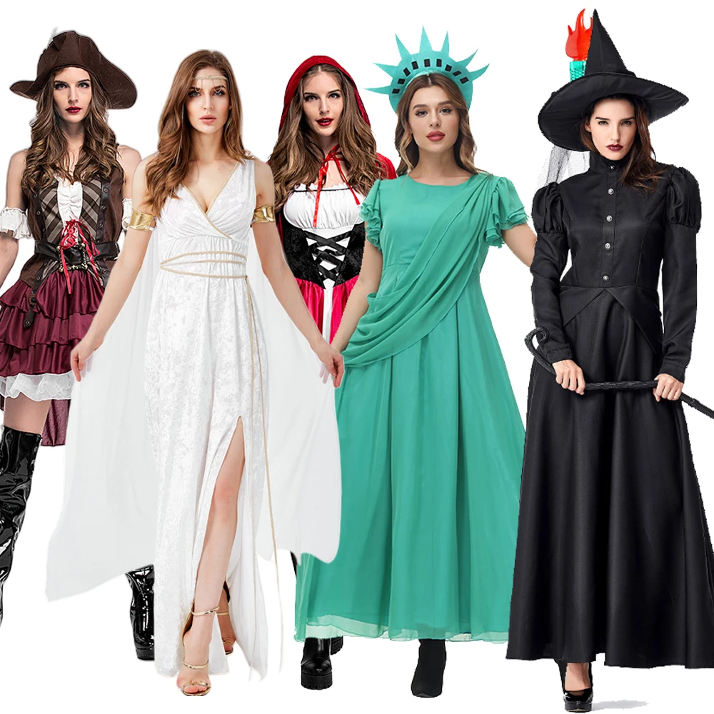 

Женский пиратский костюм на Хэллоуин, черная ведьма, игровой orm Free Godd Somali, пиратский наряд ipmate, женская одежда из полиэстера