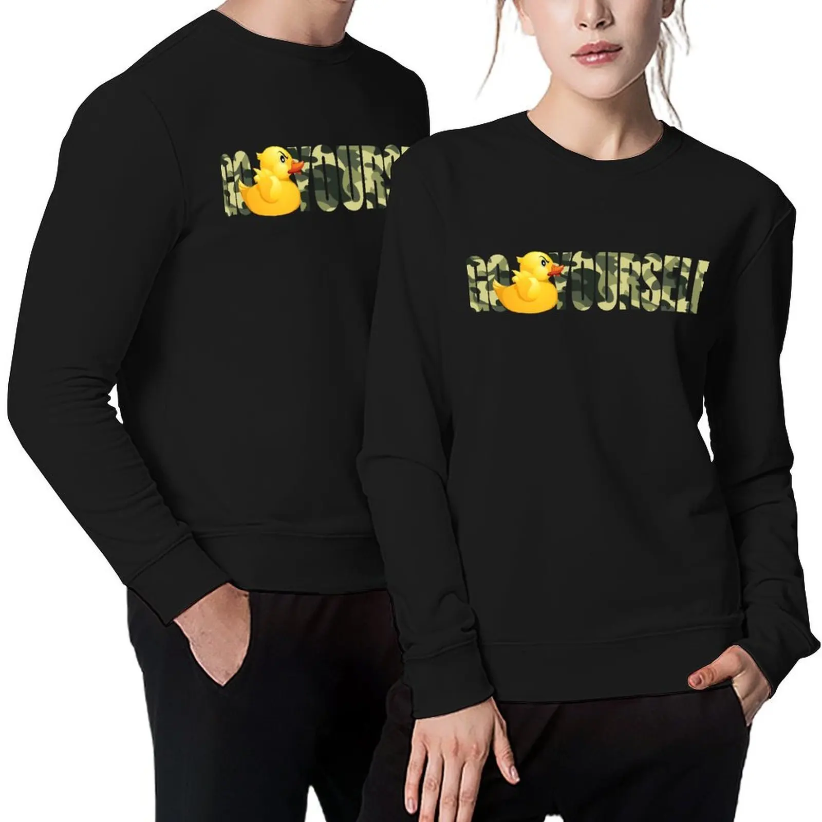 

Go Duck Yourself - Funny Cartoon Pullover winter clothes men's clothes japanese style blouse men sweatshirt