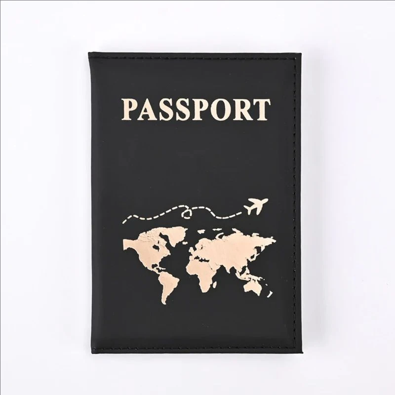 Leather passport holder Business travel document bag Passport cover Men's and women's passport carrying bag PU name card holder