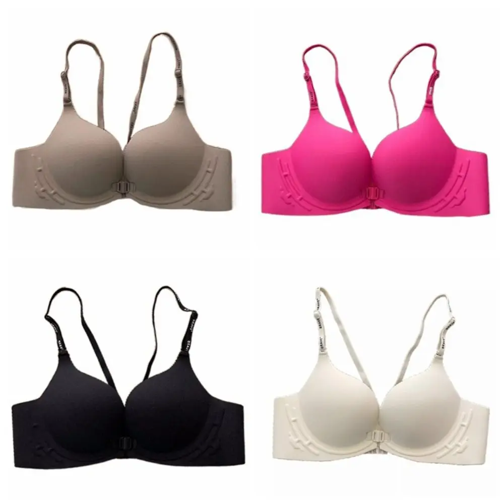 Reggiseno senza cuciture con lettera a V profonda con bottone frontale Reggiseno senza cuciture antiurto per donna Intimo push up aderente anti-cedimento Yoga