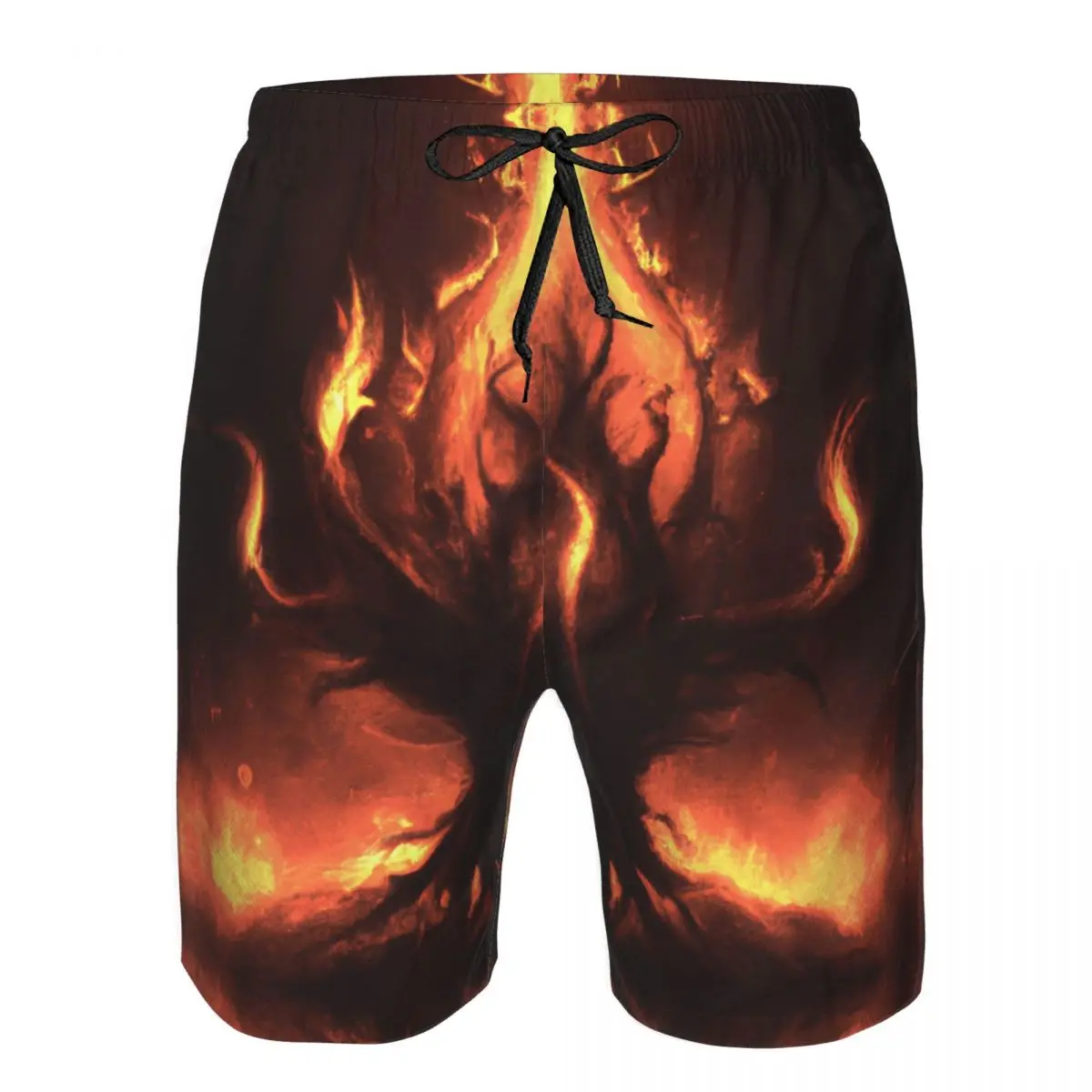 

Men Shorts Sports Athletic Running Sport Fitness Beach Basketball Jogging Man Loose Short Pants Tree Yggdrasil Ritual Fire