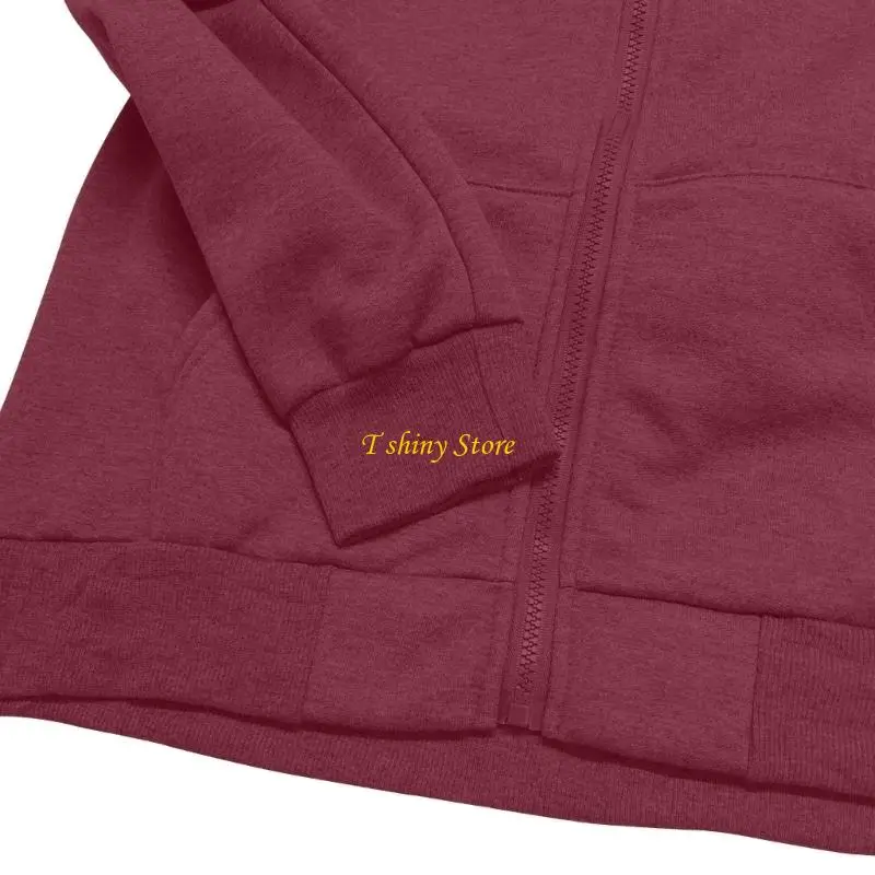 

N58F Womens Fleece Lined Zip Up Hooded Long Sleeve Winter Casual Warm Tops with Pockets Autumn Outerwear
