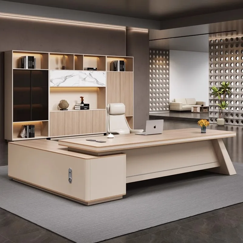 Desk Boss Table Italian Light Luxury Desk And Chair Combination Office Chairperson Manager Desk President Office Computer