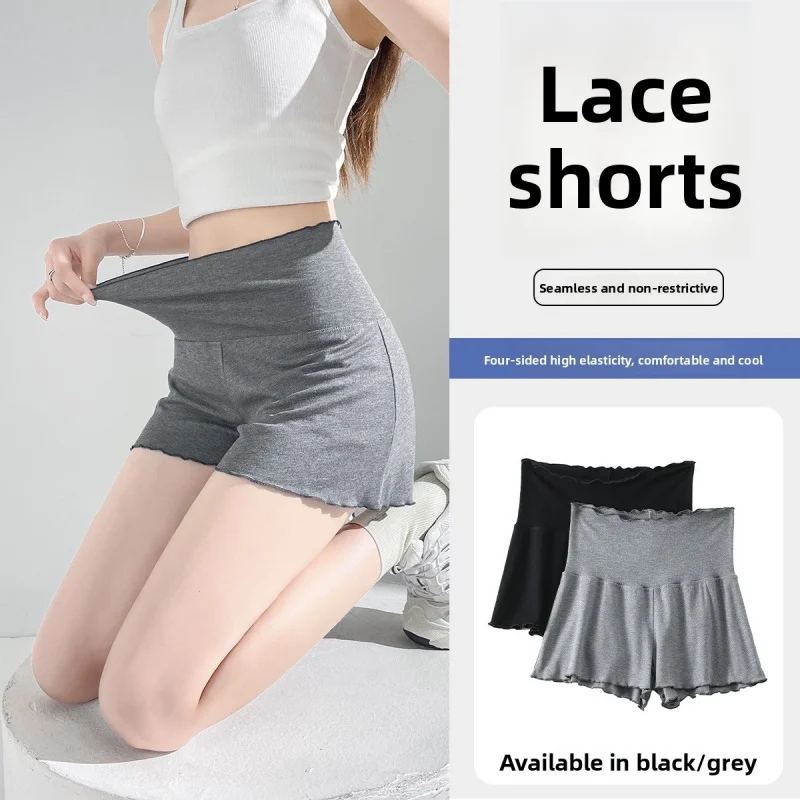 Women's Modal Ruffled Hem Low Waist Shorts Summer Casual Comfort Soft Lace Trim Hot Pants