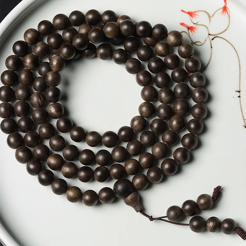 

99% Sinking 108 Beads Agarwood Bracelet Zhengqu Brunei Soft Silk Prayer Beads Men's Playable