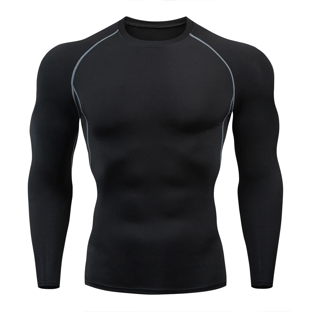 T-shirt homme course Sport T-shirt hommes Compression Fitness hauts T-shirt séchage rapide entraînement Gym Sport course chemises Jersey