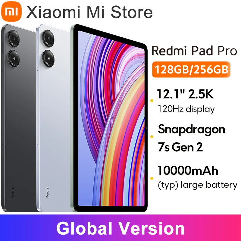 Планшет Xiaomi Redmi Pad Pro Mi, 12,1 дюймов, 120 Гц, 2,5 K, 33 Вт, быстрая зарядка, аккумулятор 10000 мАч, Snapdragon 7s Gen 2