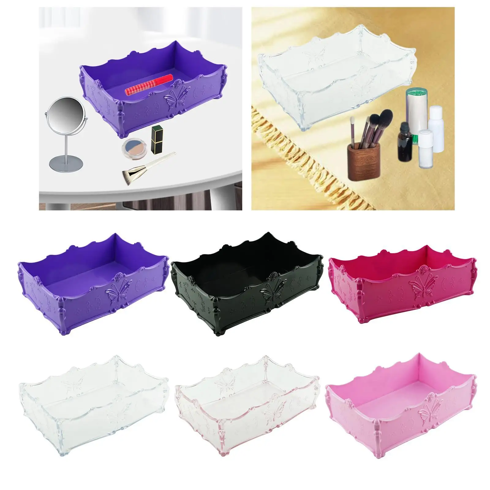 Nail Jewelry Storage Box Organizer Rectangular Case for Organizing Nail Brush Nail Art Tool