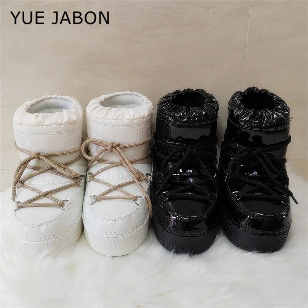 

Новые белые зимние ботинки 2026, женские ботильоны на шнуровке, женские черные классические непромокаемые нескользящие хлопковые ботинки на платформе