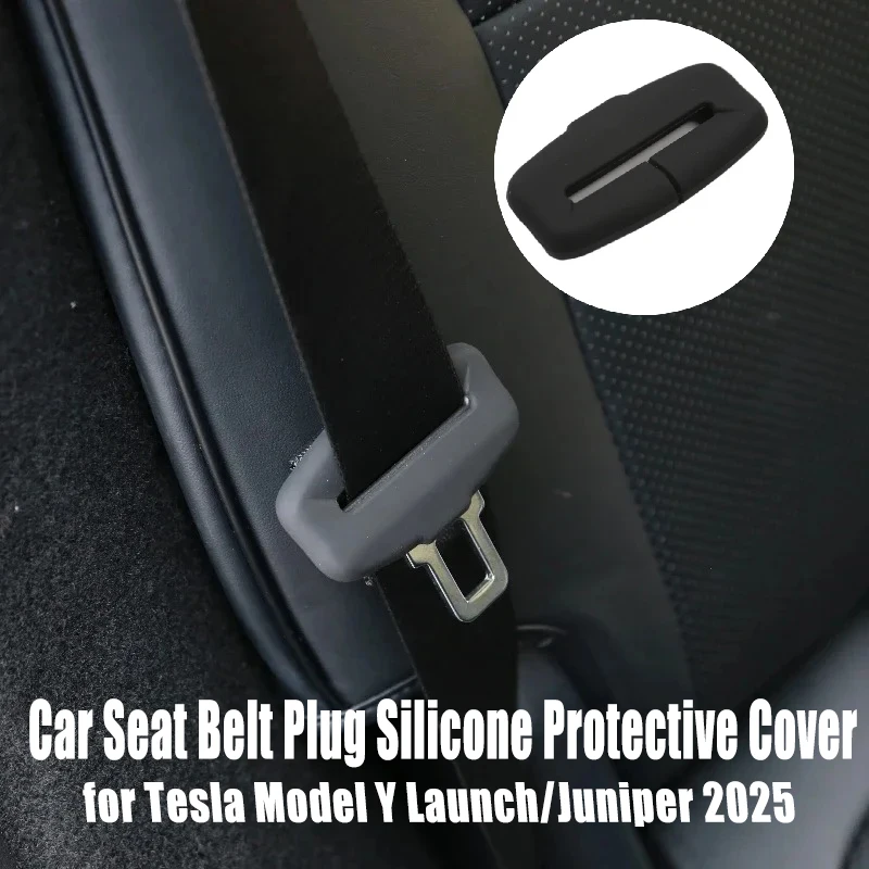 

Car Seat Belt Plug Silicone Protective Cover for Tesla Model Y Launch/Juniper 2025 Rear Seatbelt Buckle Case Shell Accessories