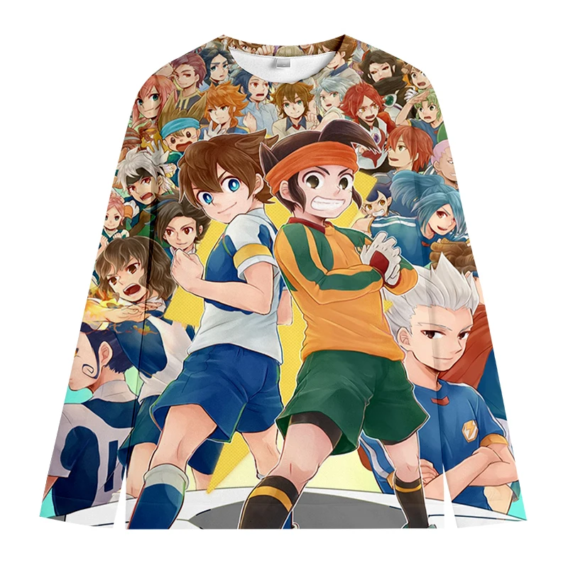 Inazuma Eleven Go Sweatshirts For Boys Cartoon Print Long Sleeve Tops Crew Neck Sweatshirts Autumn Kids Clothes Casual Pullovers