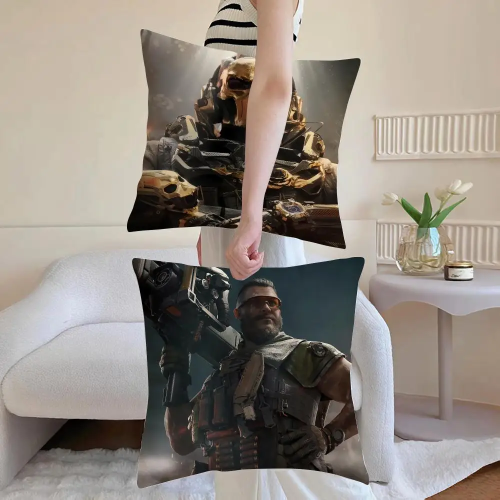 Game D-Delta Force Cushion Cover Breathable Linen Pillowcase Summer Odorless Eco-Friendly Invisible Zipper Washable