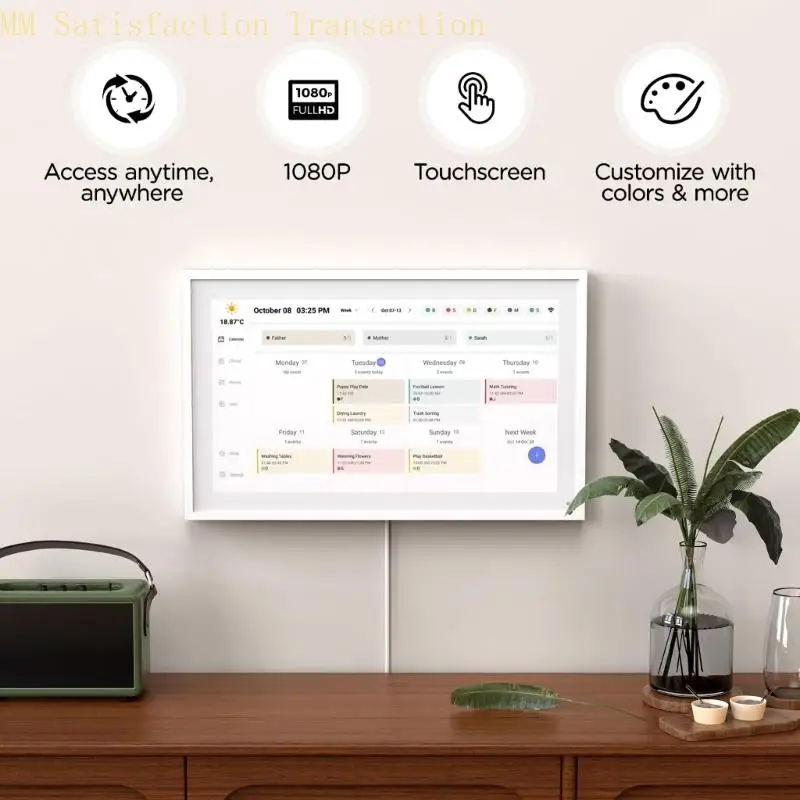 Axyb Digital Family Center 15.6 في WiFi التقويم صورة عرض وجبة مخطط وضع السكون