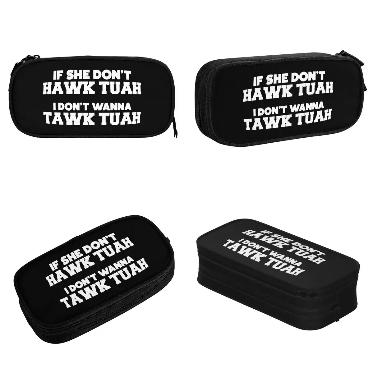 Hawk Tua Tawk Tuah Funny Meme Pencil Case  Pouch Pen for Girl Boy Large Storage Bag School Supplies Gifts Accessories