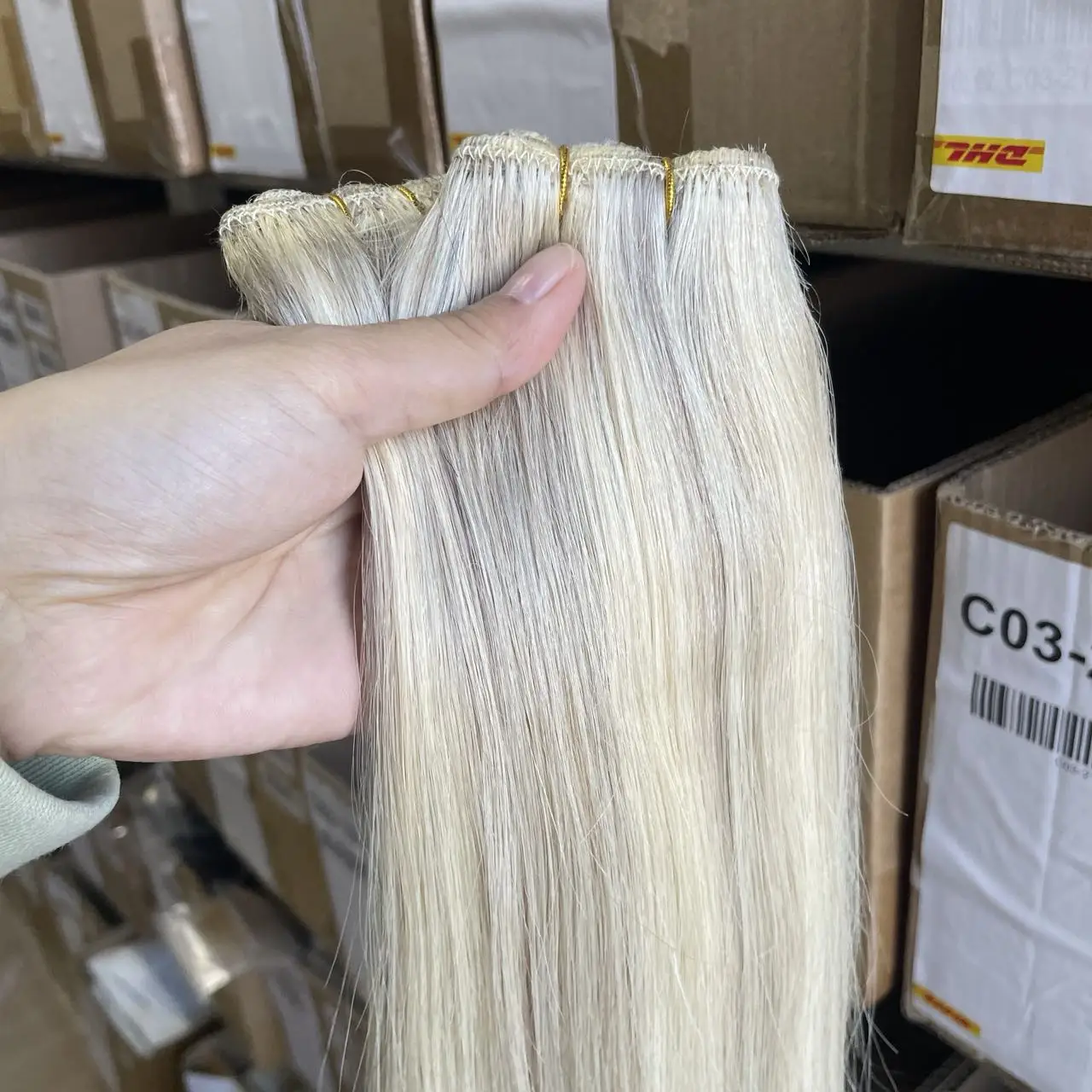 Evidenzia capelli umani a doppia trama lisci 50 g/pz 12"-24" biondo cenere 18 #   & Biondo Chiaro 613 #   Fasci di veri capelli umani naturali