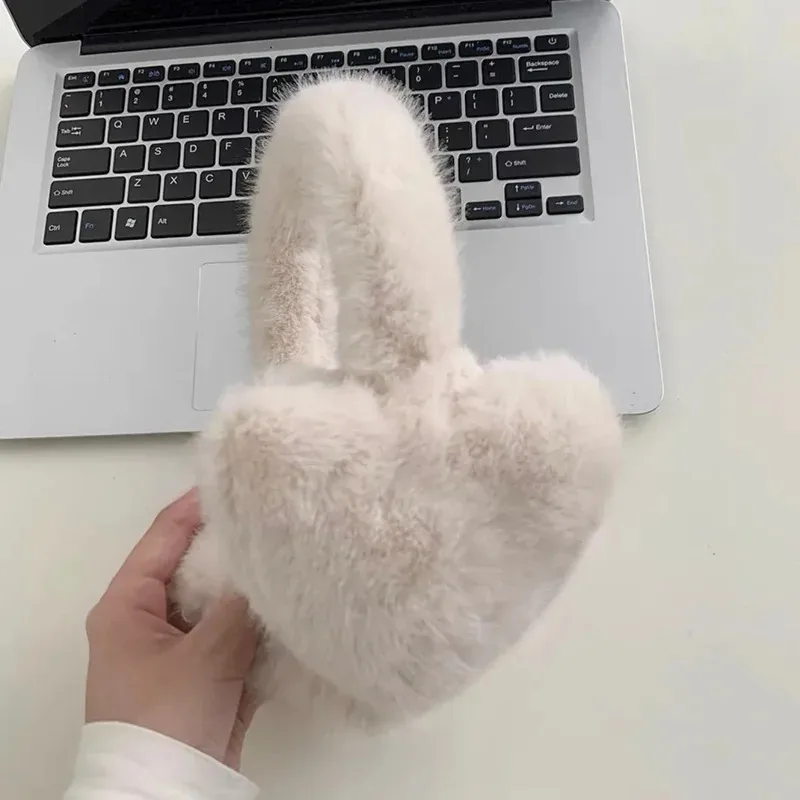 Y2k كوريا النساء Kawaii الوردي الحب القلب غطاء للأذنين شتاء دافئ سميكة اليابانية JK حماية الأذن الدراجات سماعات الأذن اكسسوارات #6