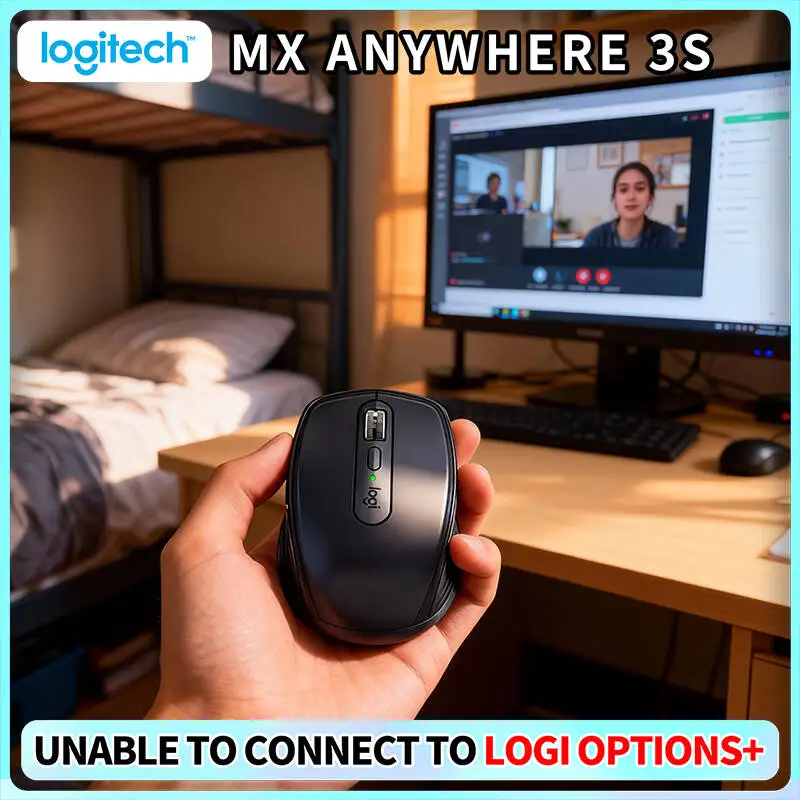 Ergonomic Wireless MX Anywhere 3S - 8K DPI, MagSpeed Wheel, Anti-Slip, Great for Tea Shop & Flavor Matching
