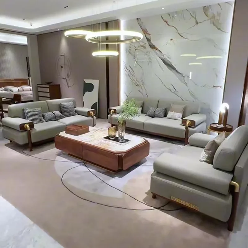 

North America, black walnut, straight row, sofa, modern, simple, living room, casual