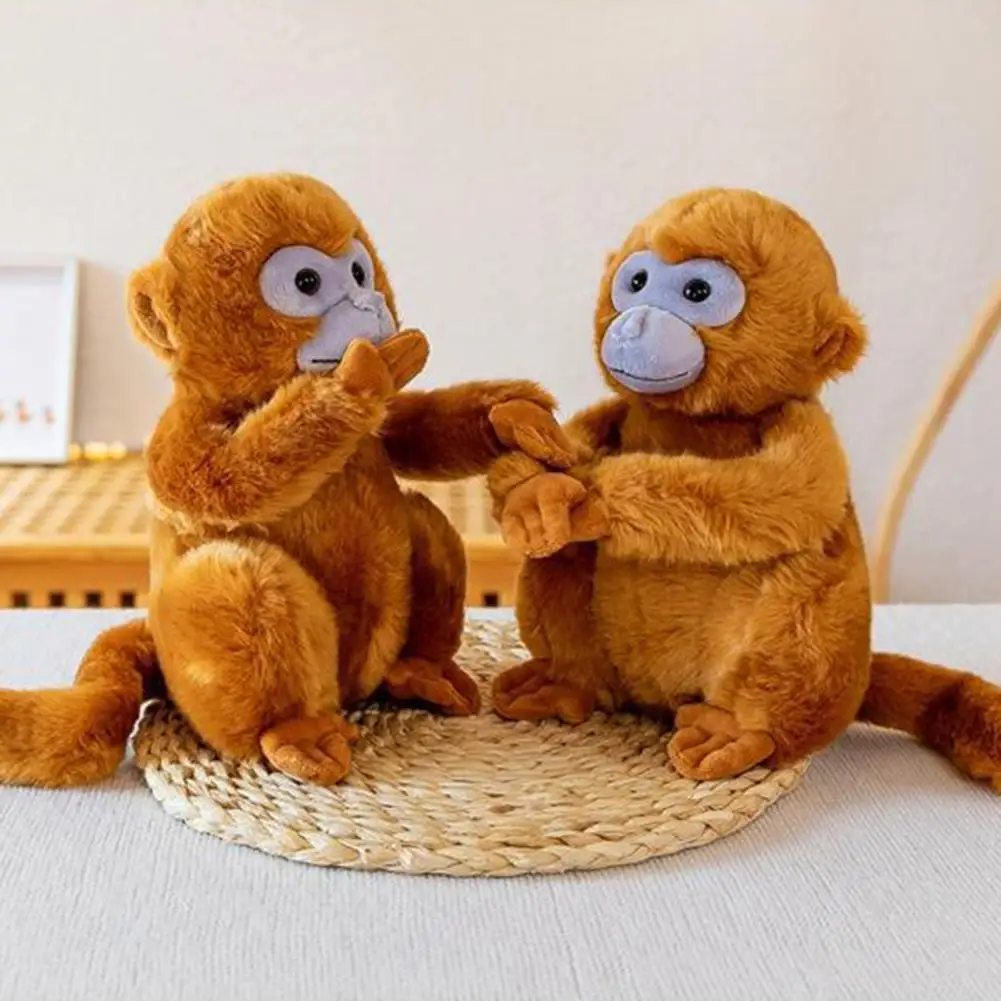 Plush Monkey Golden Monkey Plush Toy Soft Stuffed Doll Long-armed Monkey Plushies Baby Sleeping Soothing Companion Toy for Boys