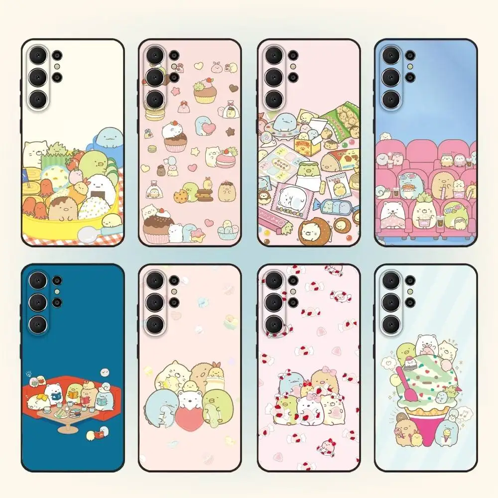 

S-Sumikko Anime G-Gurashi Phone Case For Samsung S25,24,23,22,30,21,10,9,Ultra,Plus,Lite,FE Black Soft Case