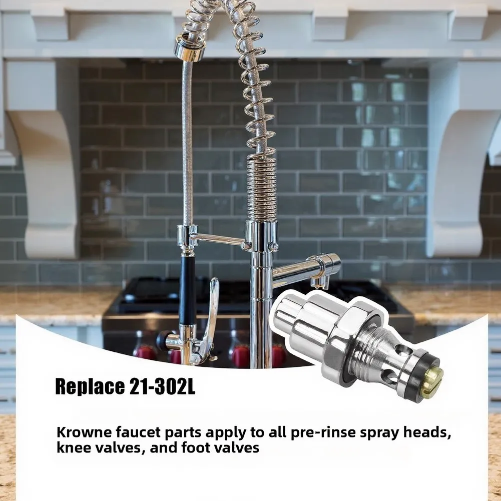 21-302L Button Valve Assembly Compatible with For Krowne Faucet For Pre-Rinse Spray Heads Quick Installation Design