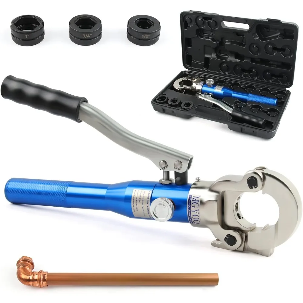 

Hydraulic Copper Pipe Crimping Tool Pro Press Copper Crimper with 1/2 3/4 Jaw for Copper Tubing
