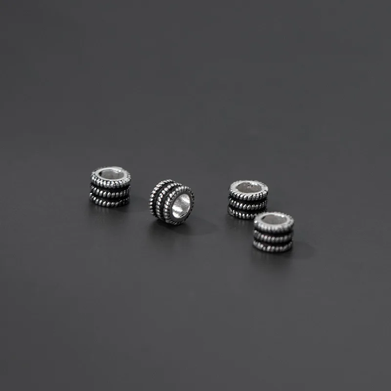 5pcs 925 Sterling Silver Spacer Beads Suit for Bracelet Necklace Loose Beads Diy Jewelry Making
