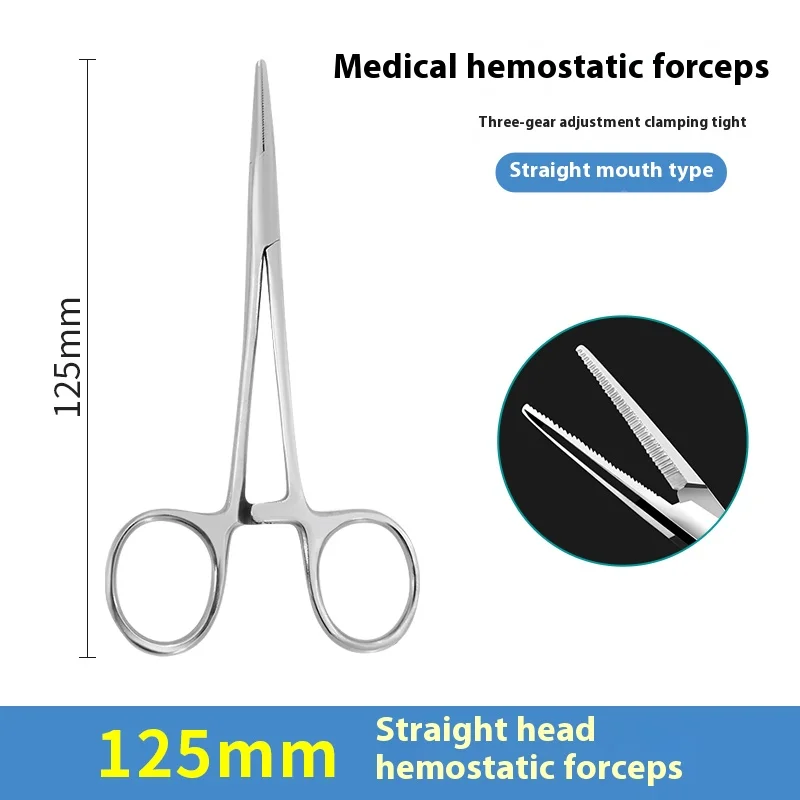 Stainless Steel Locking Forceps Artery Surgical Clamp Curved Straight Tip Fish Hook Pliers Hemostatic Forceps Hand Tools