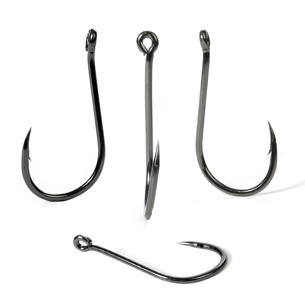 2packs LS-9937 Fishing Hooks Set Carbon Steel Jip Single Circle Fishhook Fly Fishing Barbed Carp Hooks Sea Fish Accessories