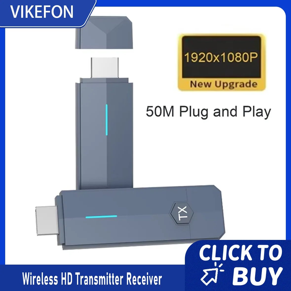 5.8G Wireless HDMI-Compatible Transmitter Receiver Kit 1080P 60Hz for PC Laptop Camera Set Top Box to Monitor TV Projector Use
