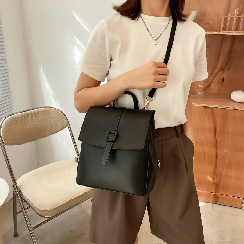 backpack Shoulder Crossbody Bags for Women Casual Retro 2023 Autumn New Solid Concise All-match Large-capacity Office Lady