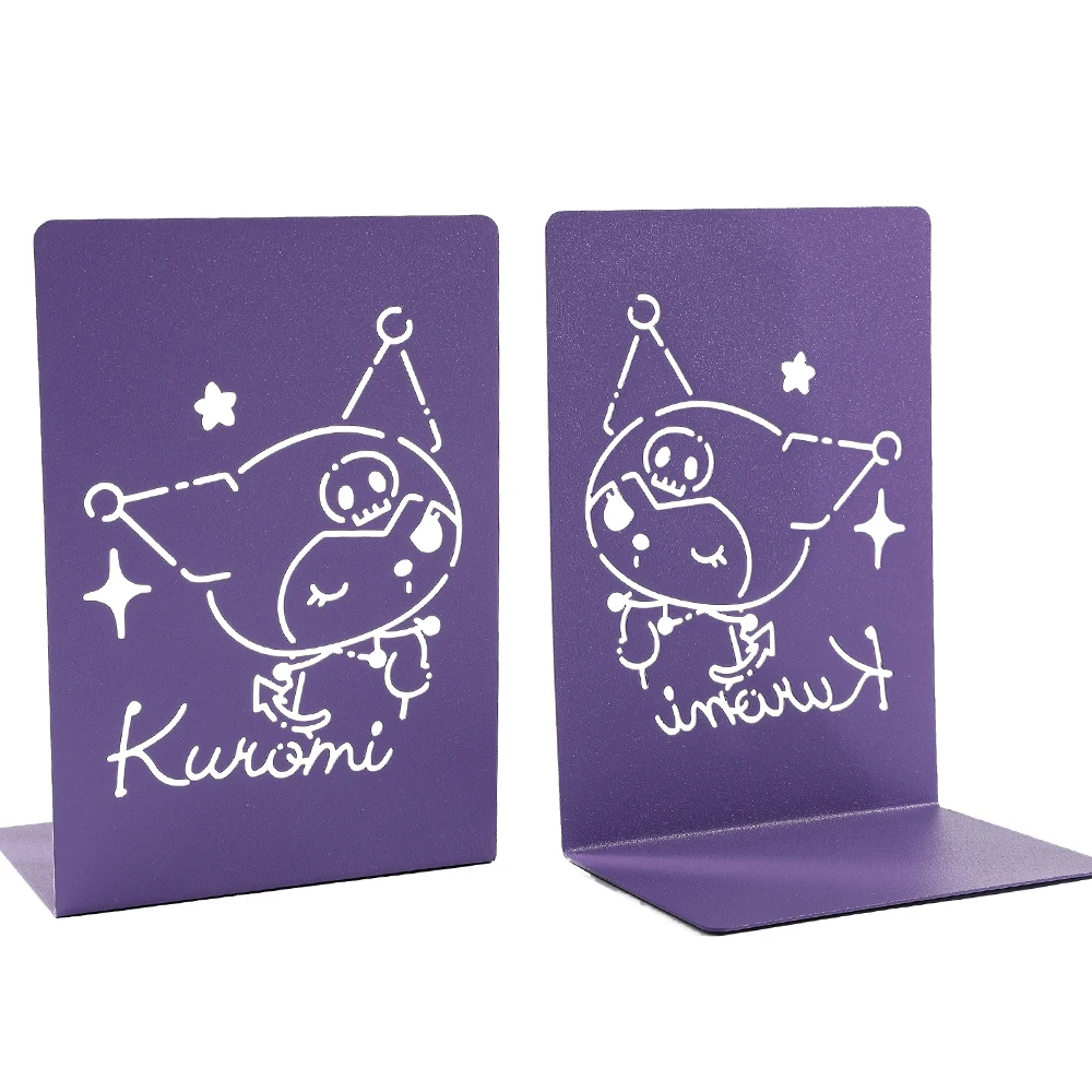 Imagem -02 - Sanrio Kuromi Roxo Metal Bookends Coleção Deheavy Duty Bookends para Amantes do Livro Home Office Supplies Fãs