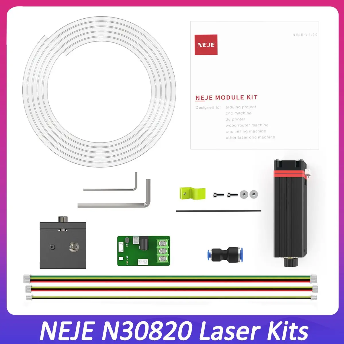 NEJE Laser N30820 Laser Air Assist TTL / PWM 450nm Blue Light CNC Laser Engraving Machine Laser CNC Router Engraver Cutting