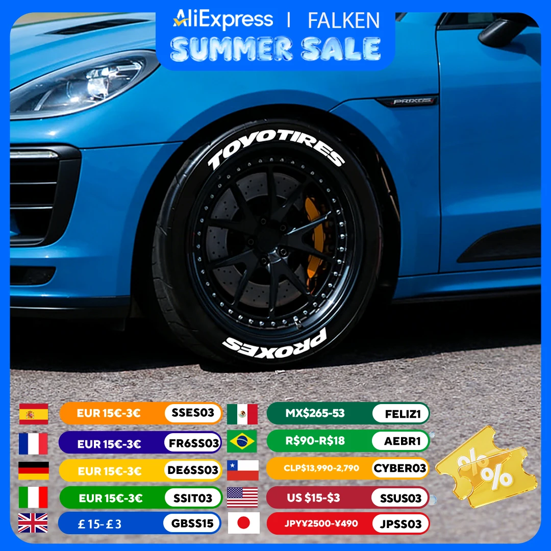 Una letra de neumático, pegatina decorativa de estilo de neumático de coche, pegatina de neumático de letra personalizada impermeable de PVC sin pegamento