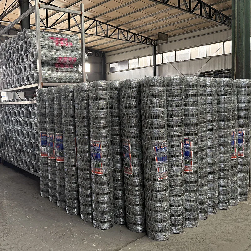 Heavy Duty CE Certified Cattle Fencing Hing Joint Plain Weave Knitted Wire Mesh Galvanized Steel Diameter 1.8-2.2mm Welding
