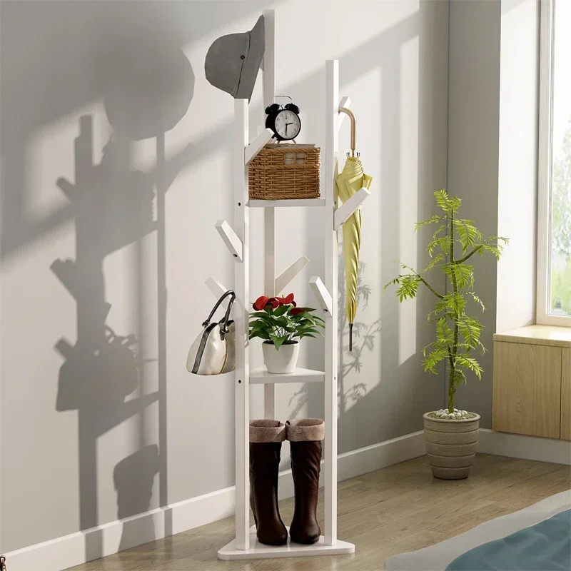 

Rotating solid wood coat rack is easy to land