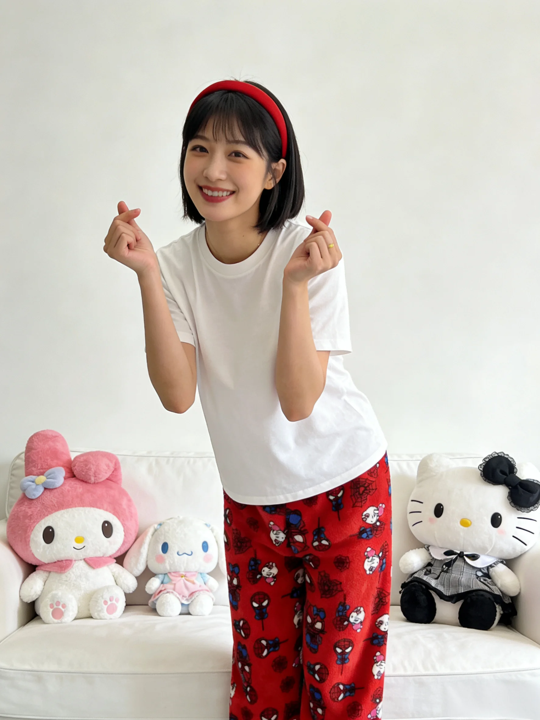Hello Kitty flannel pajama pants, thickened red fleece pants for warmth, casual pants for walking, perfect for party wear! view 4