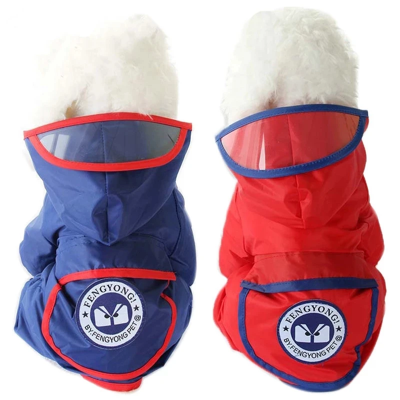 Chubasquero para perros pequeños, ropa impermeable para perros con bolsillo, Mono para cachorros, capa de lluvia para perros, Poncho para Pug, suministros para mascotas