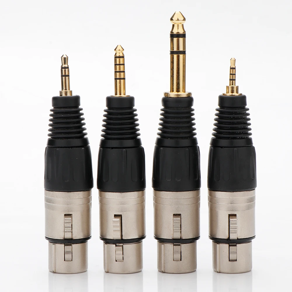 

HIFI 24K Gold Plating 2.5mm 3.5mm 4.4mm 6.35mm to 4 pin xlr Female Adapter Balanced XLR Female Reference Adapter Connector