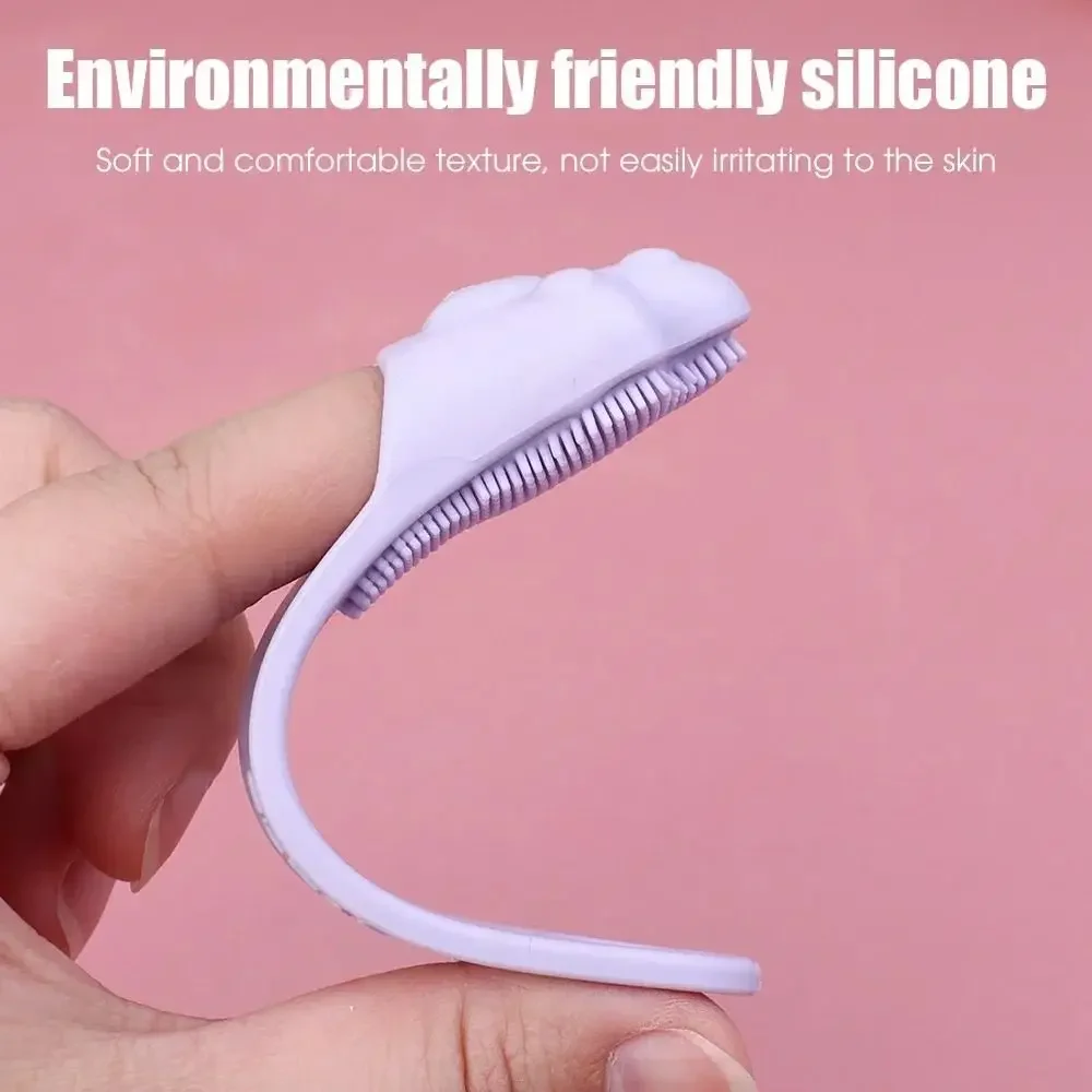 Soft Silicone Nose Brush Cat Claw Shape Nose Pore Facial Pore Cleaner Blackhead Cleaning Tool Face Washing Brush