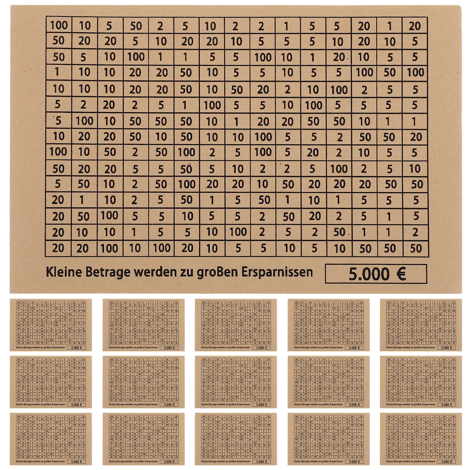 ボックスステッカー 5000ユーロ貯金チャレンジシート 貯金箱トラッカー 予算プランナーステッカー デジタル貯金テンプレート