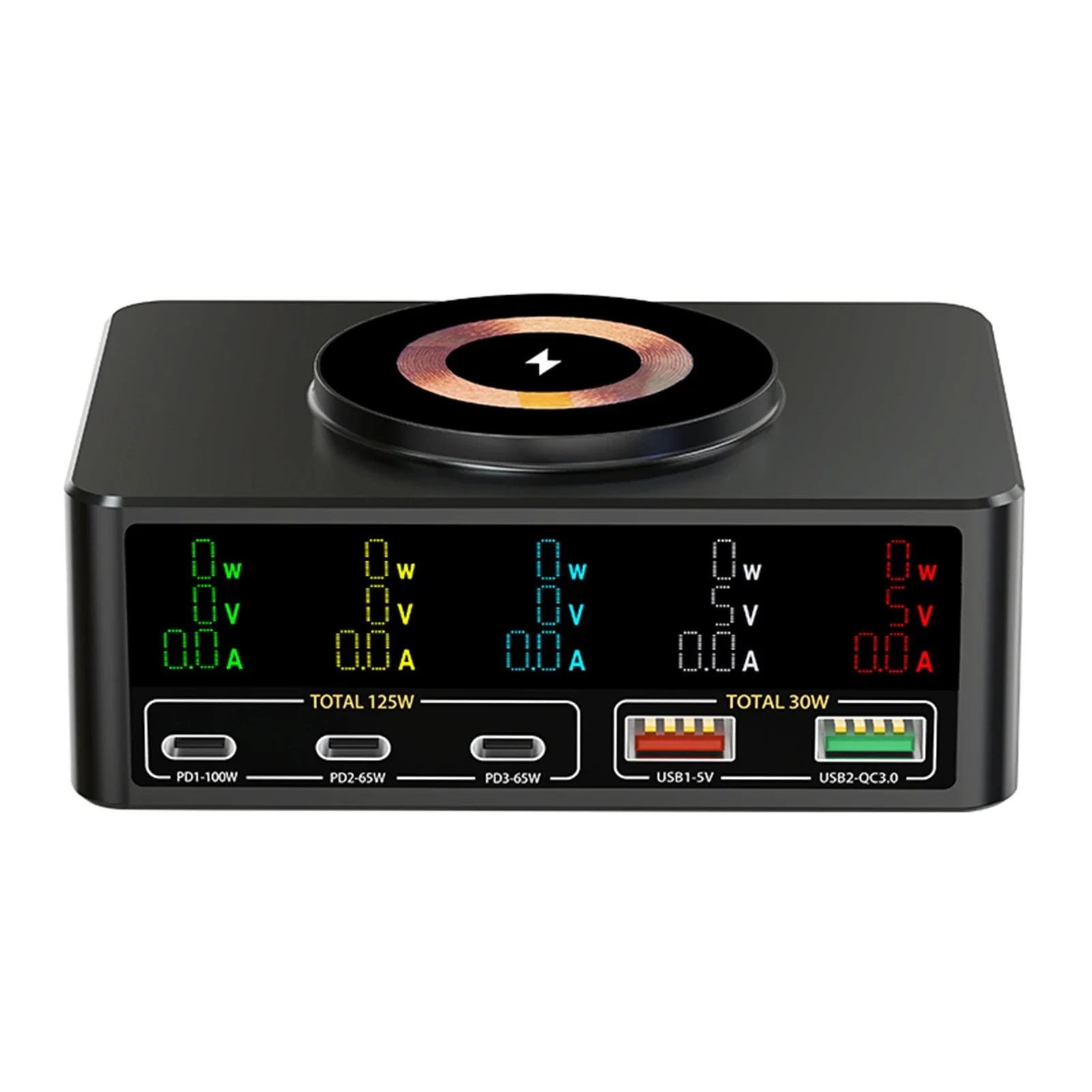 

6-in-1 Smart Charger Fast Wireless Charging Station with Magnetic USB Fast charging Station for Phones Tablets Laptops Watch