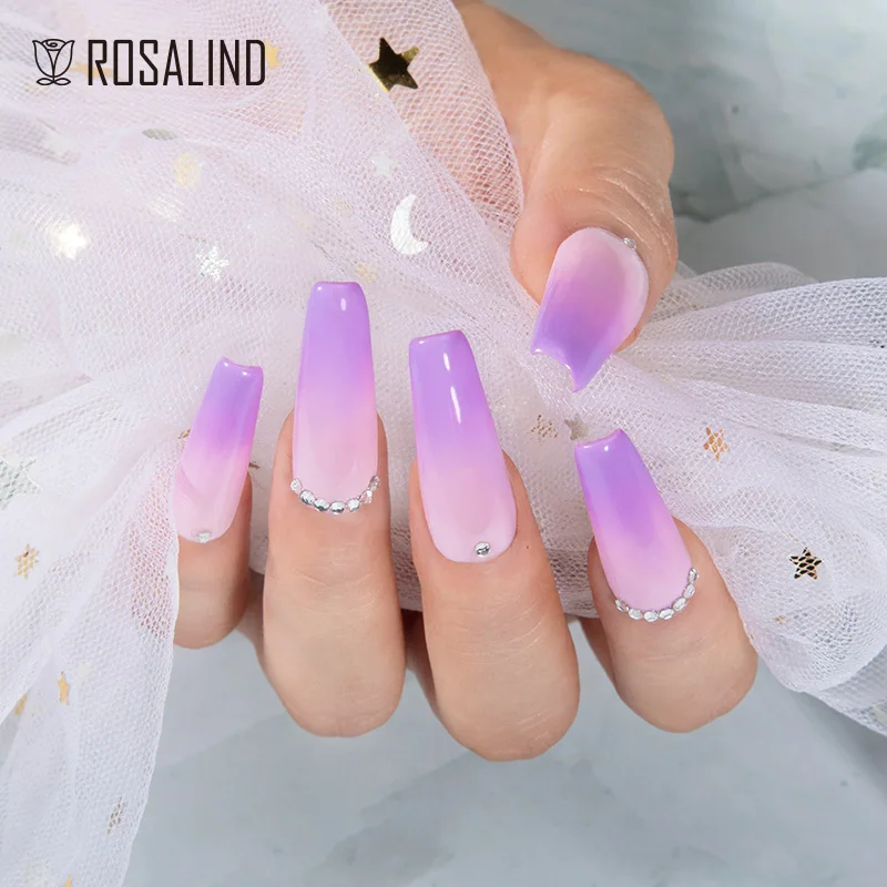 ROSALIND-esmalte de uñas en Gel de Color puro, macarrón, tienda de manicura, diseño permanente de Arte de uñas, Base superior, esmalte de uñas en Gel UV