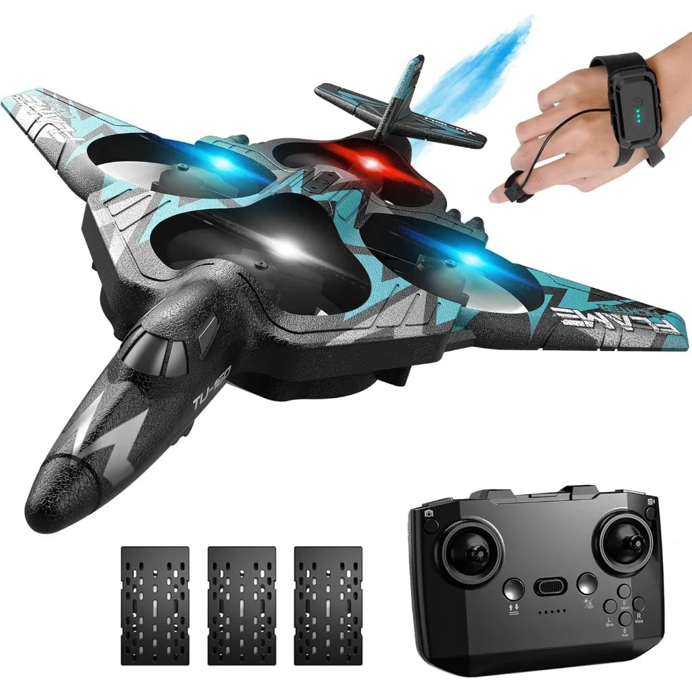 Cuadricóptero Stealth Raptor controlado por gestos para niños con luz, spray y 360 °   Velas