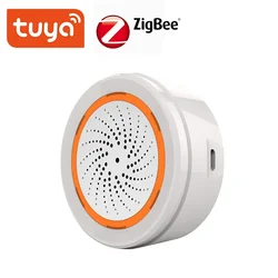 Tuya ZigBee Sound Light Sensor Built-in 90dB Siren Alarm USB powered Smart Home Remote Control Via Smart Life APP Zigbee Gateway