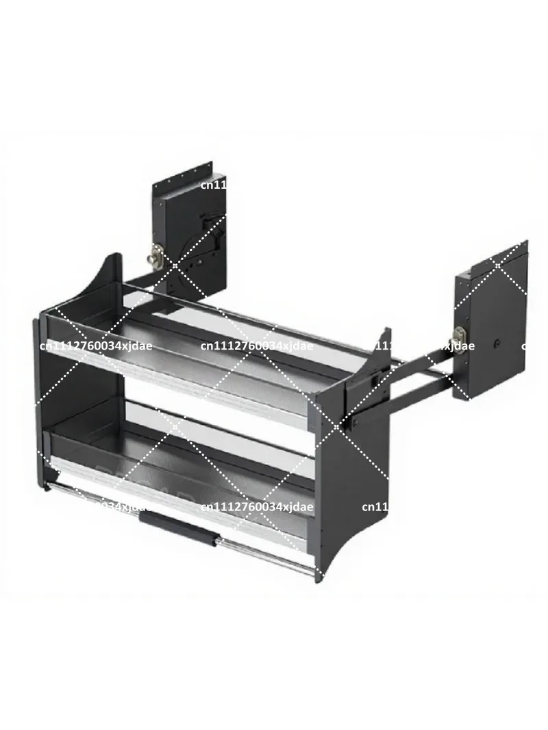 Pull-Down Kitchen Cabinet Basket with Damping Rack Hanging Storage Organizer